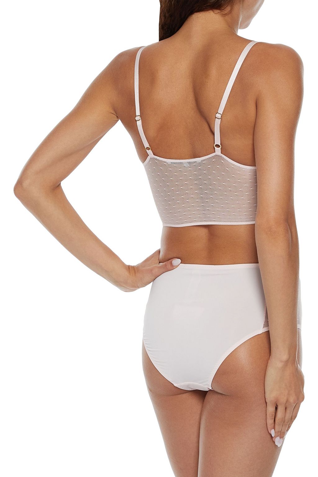 STELLA MCCARTNEY Jersey-paneled point d'esprit bralette