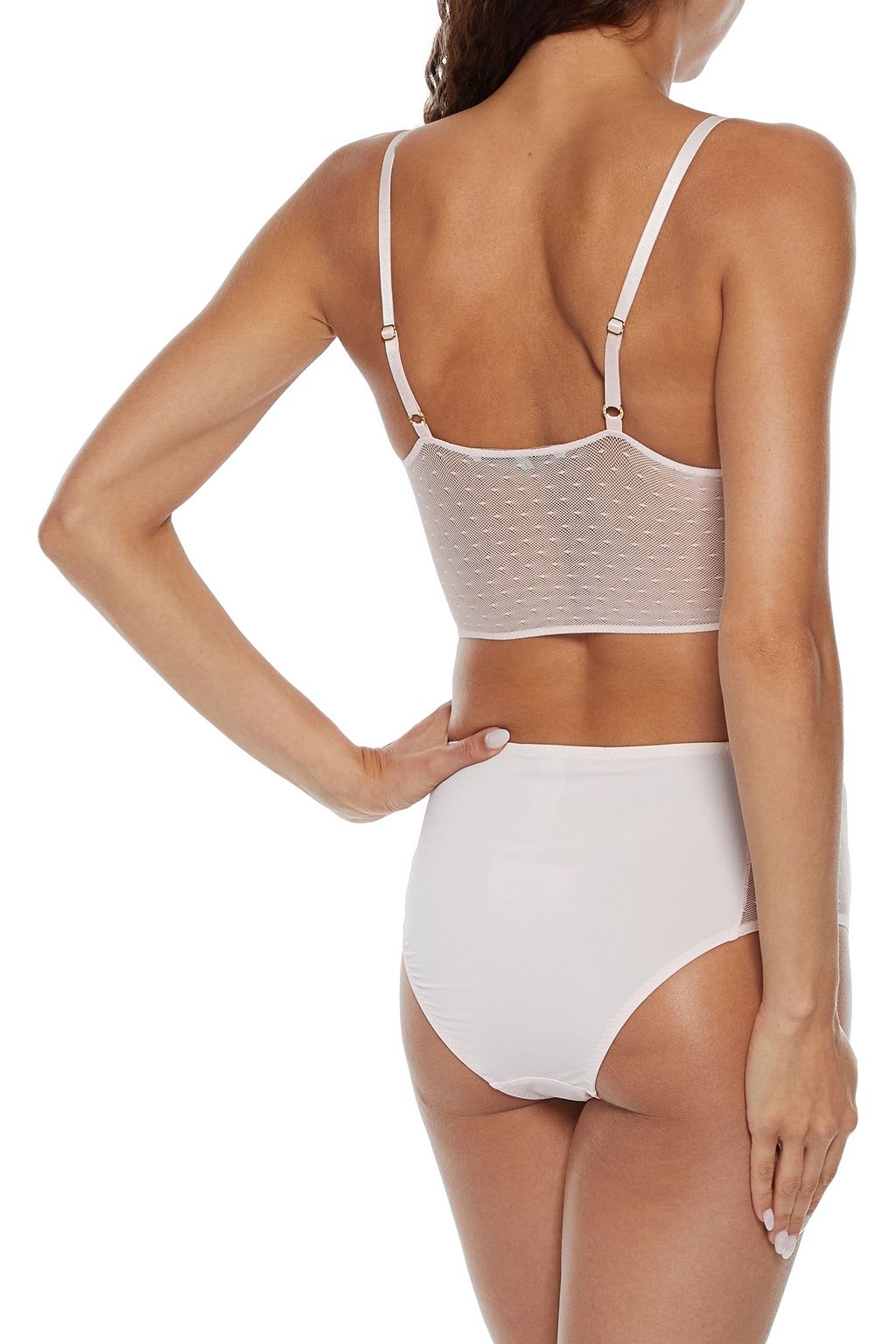 STELLA MCCARTNEY Annabelle Dashing point d'esprit-trimmed stretch-jersey mid-rise briefs