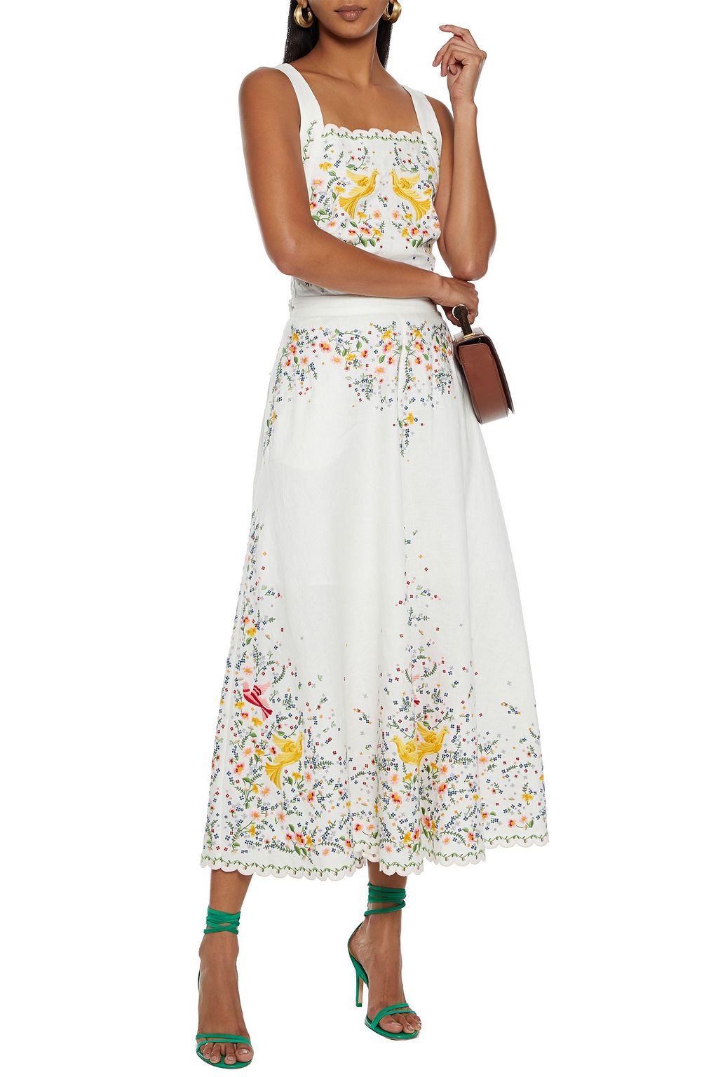 ZIMMERMANN Carnaby open-back embroidered linen midi dress
