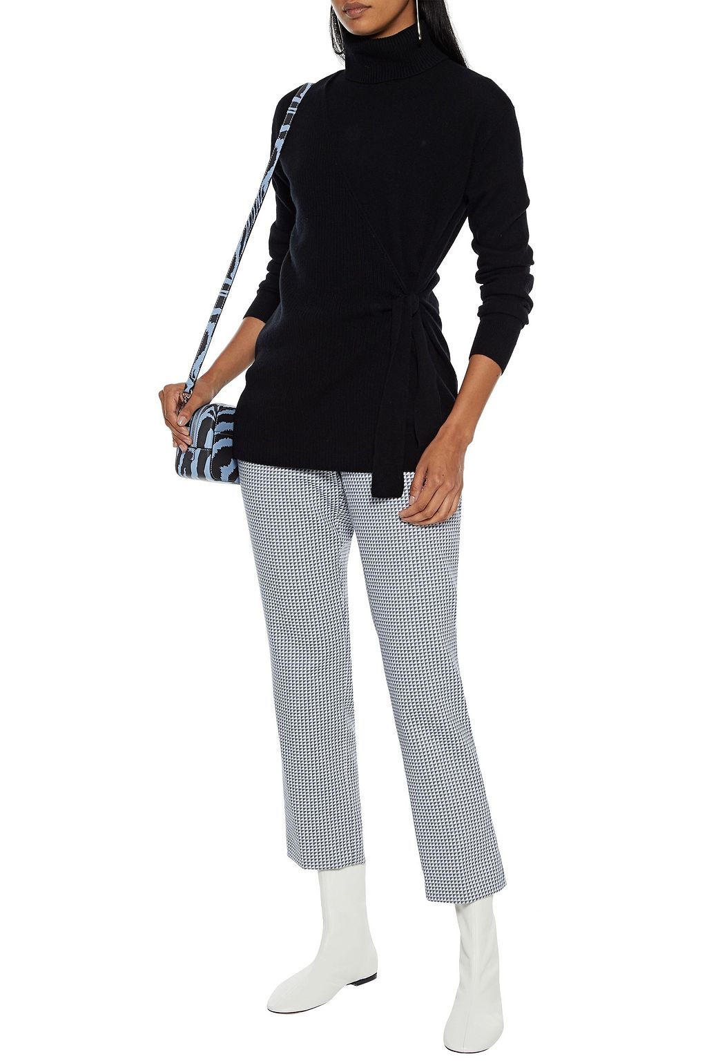 DIANE VON FURSTENBERG Pomona wool and cashmere-blend turtleneck wrap sweater