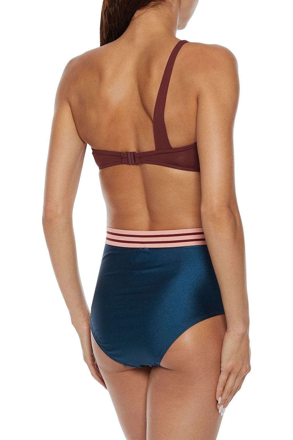 SEAFOLLY One-shoulder ring-embellished bandeau bikini top