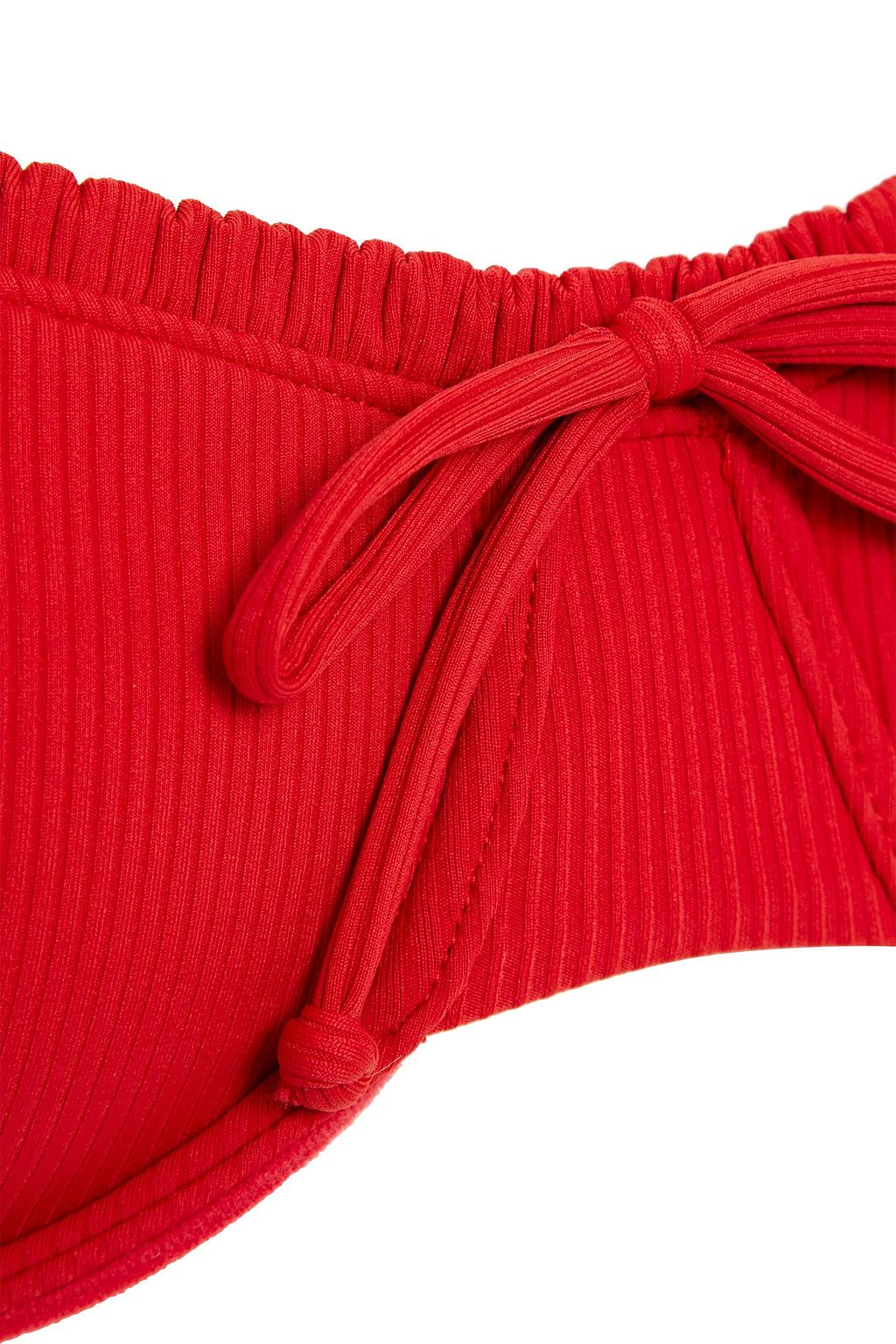 ONIA Bow-detailed ribbed bikini top