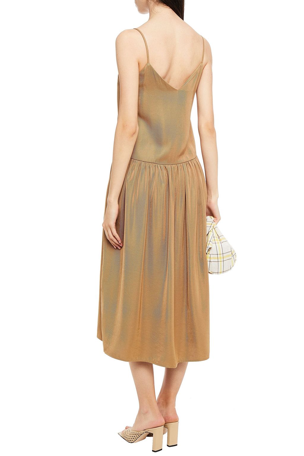 AMERICAN VINTAGE Madistreet gathered washed-twill midi slip dress