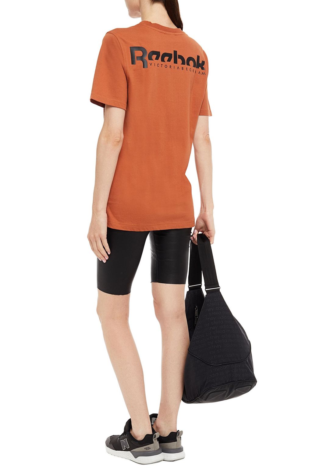 REEBOK X VICTORIA BECKHAM Logo-appliquéd cotton-jersey T-shirt
