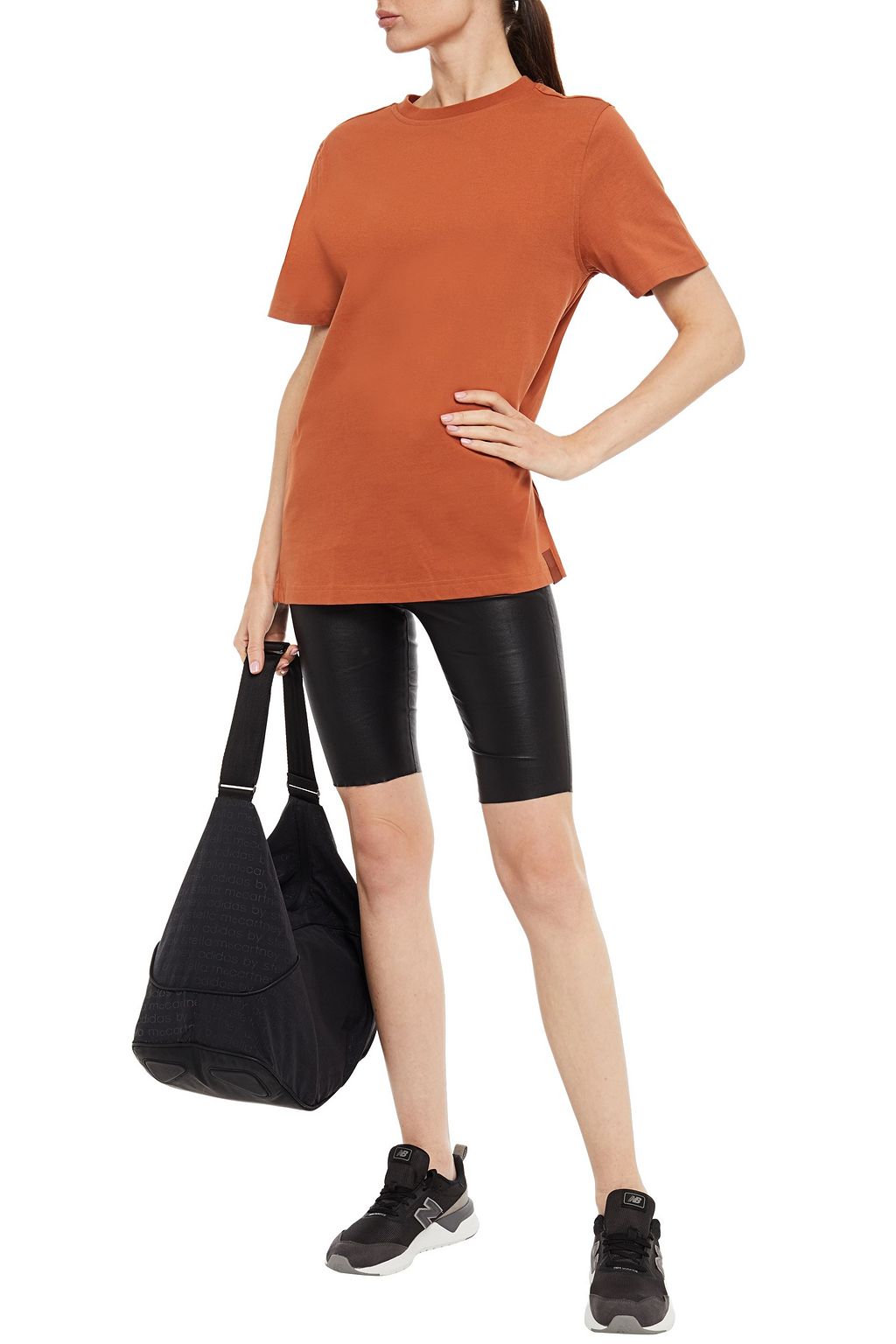 REEBOK X VICTORIA BECKHAM Logo-appliquéd cotton-jersey T-shirt