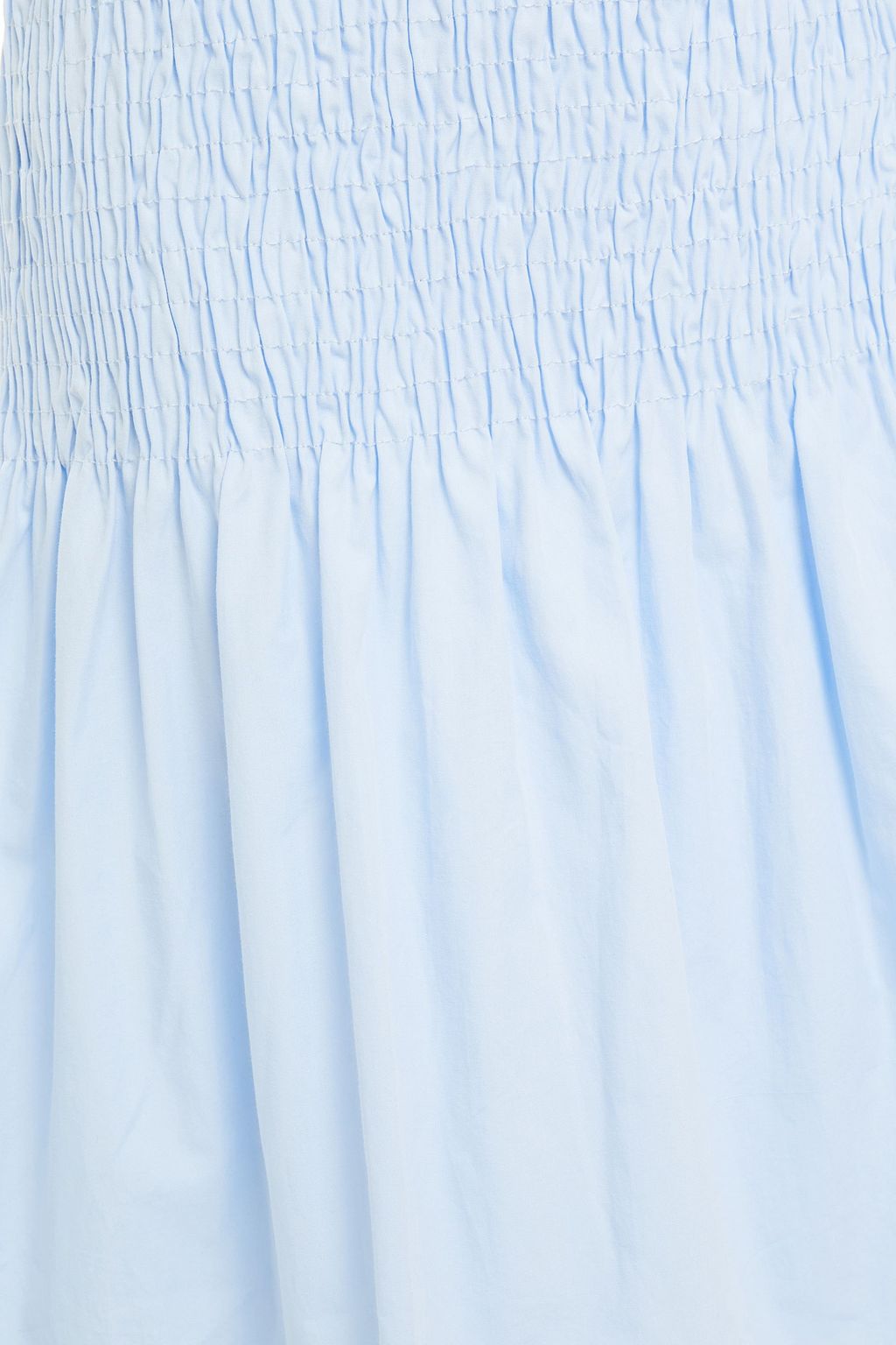 SOLID & STRIPED Shirred striped cotton-poplin mini dress