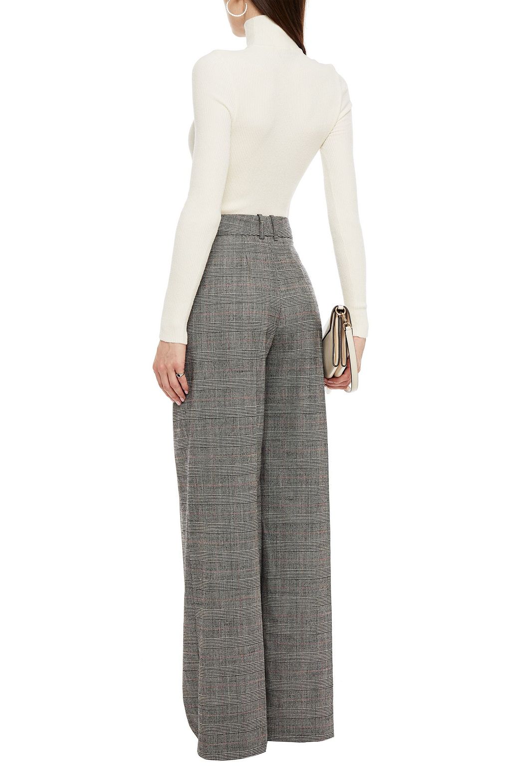 ALEXANDRE VAUTHIER Prince of Wales checked wool-blend wide-leg pants