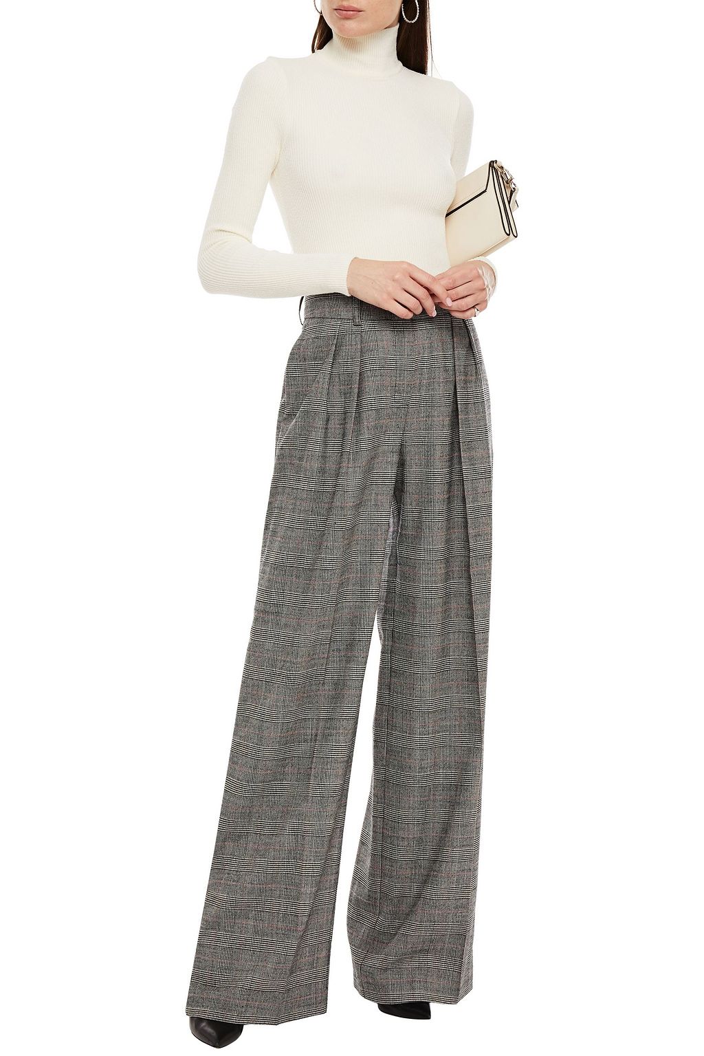 ALEXANDRE VAUTHIER Prince of Wales checked wool-blend wide-leg pants
