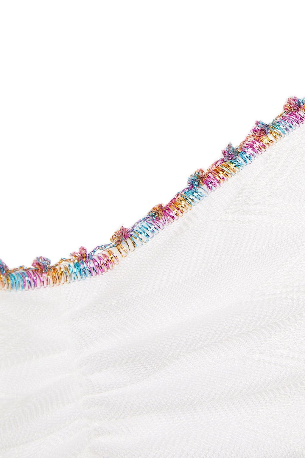 MISSONI Metallic-trimmed ruched crochet-knit bandeau bikini top