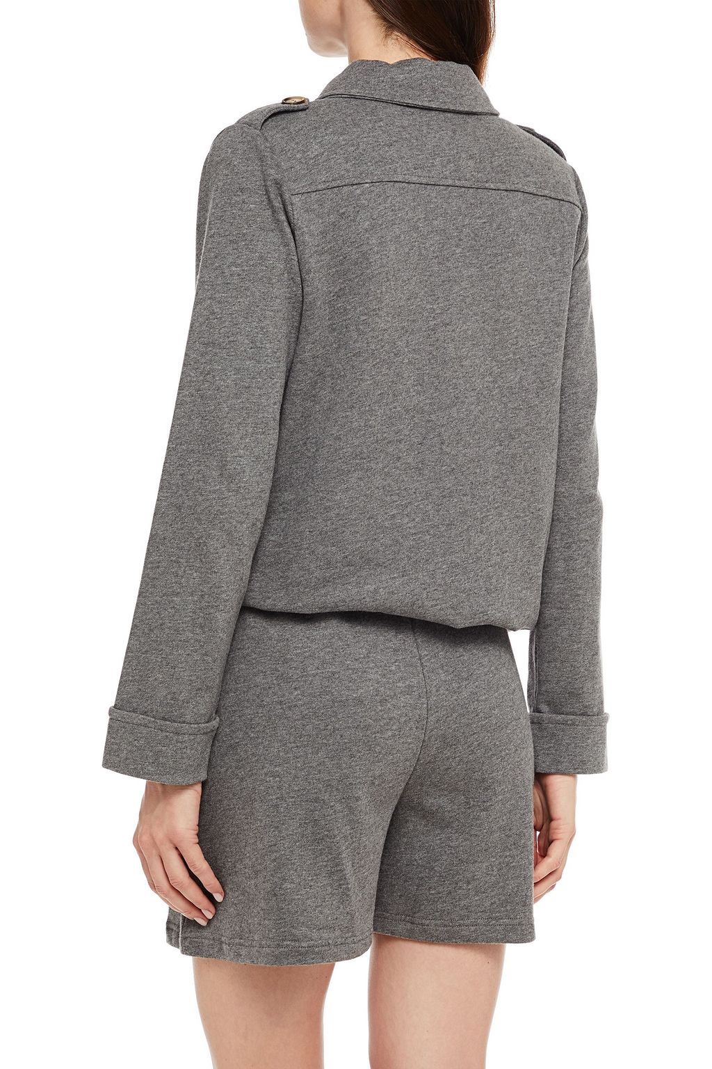ELSE Mélange cotton-blend fleece pajama top