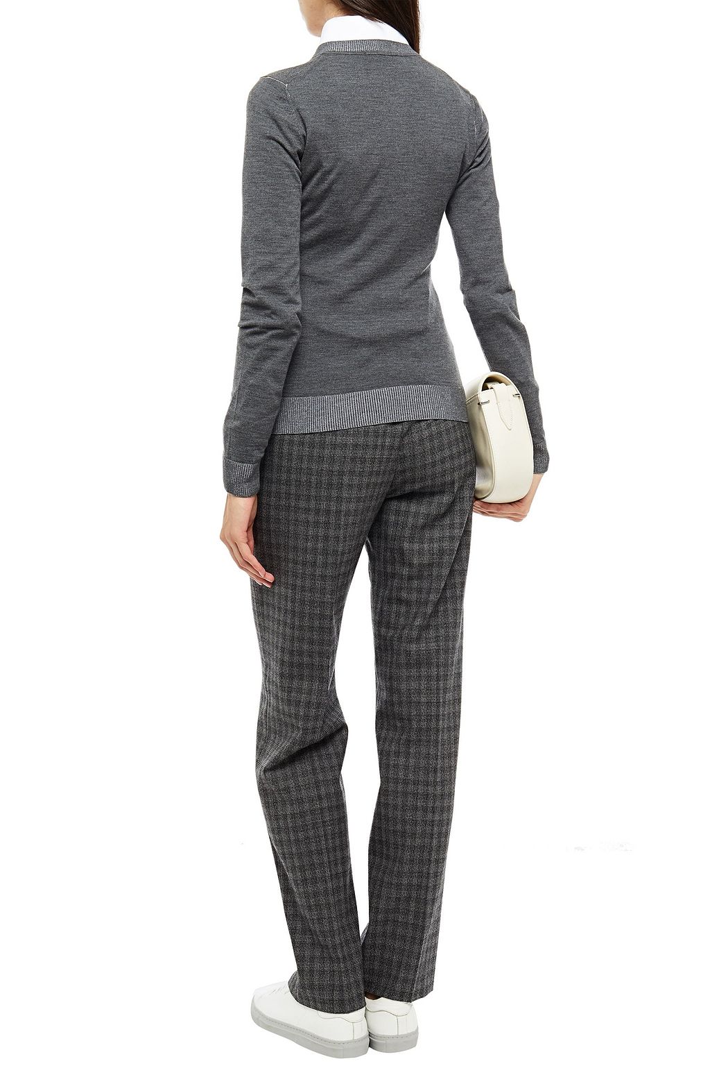 PIAZZA SEMPIONE Checked stretch-wool straight-leg pants