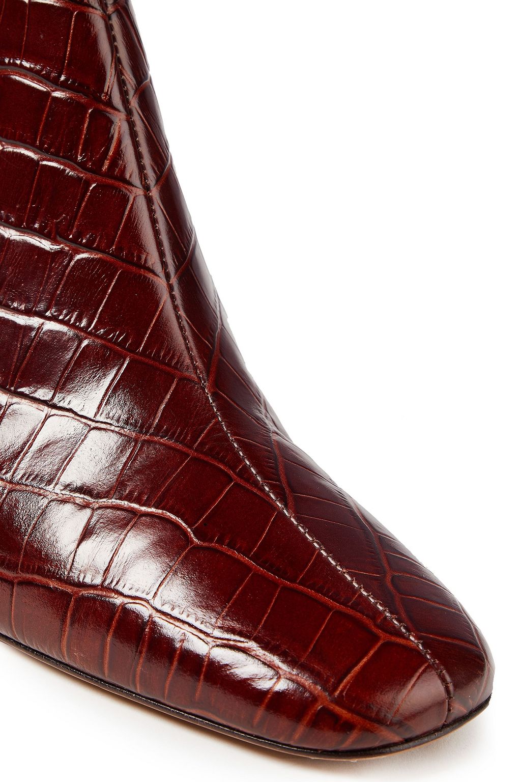 MAJE Croc-effect leather ankle boots