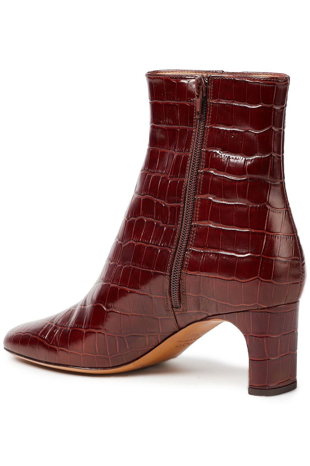 MAJE Croc-effect leather ankle boots