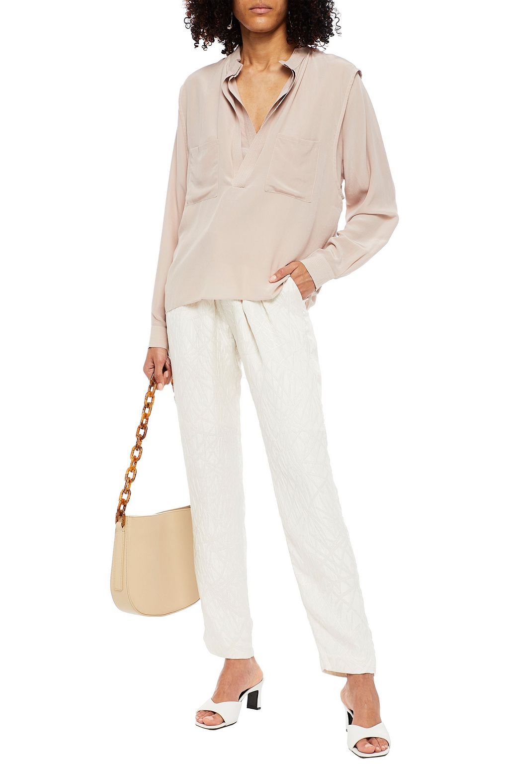 HOFMANN COPENHAGEN Tina satin-jacquard tapered pants