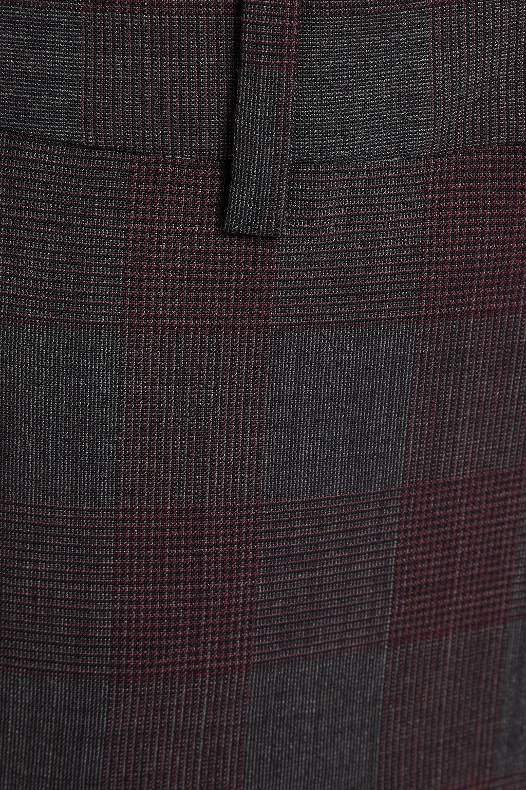 PIAZZA SEMPIONE Cropped checked wool-blend tapered pants