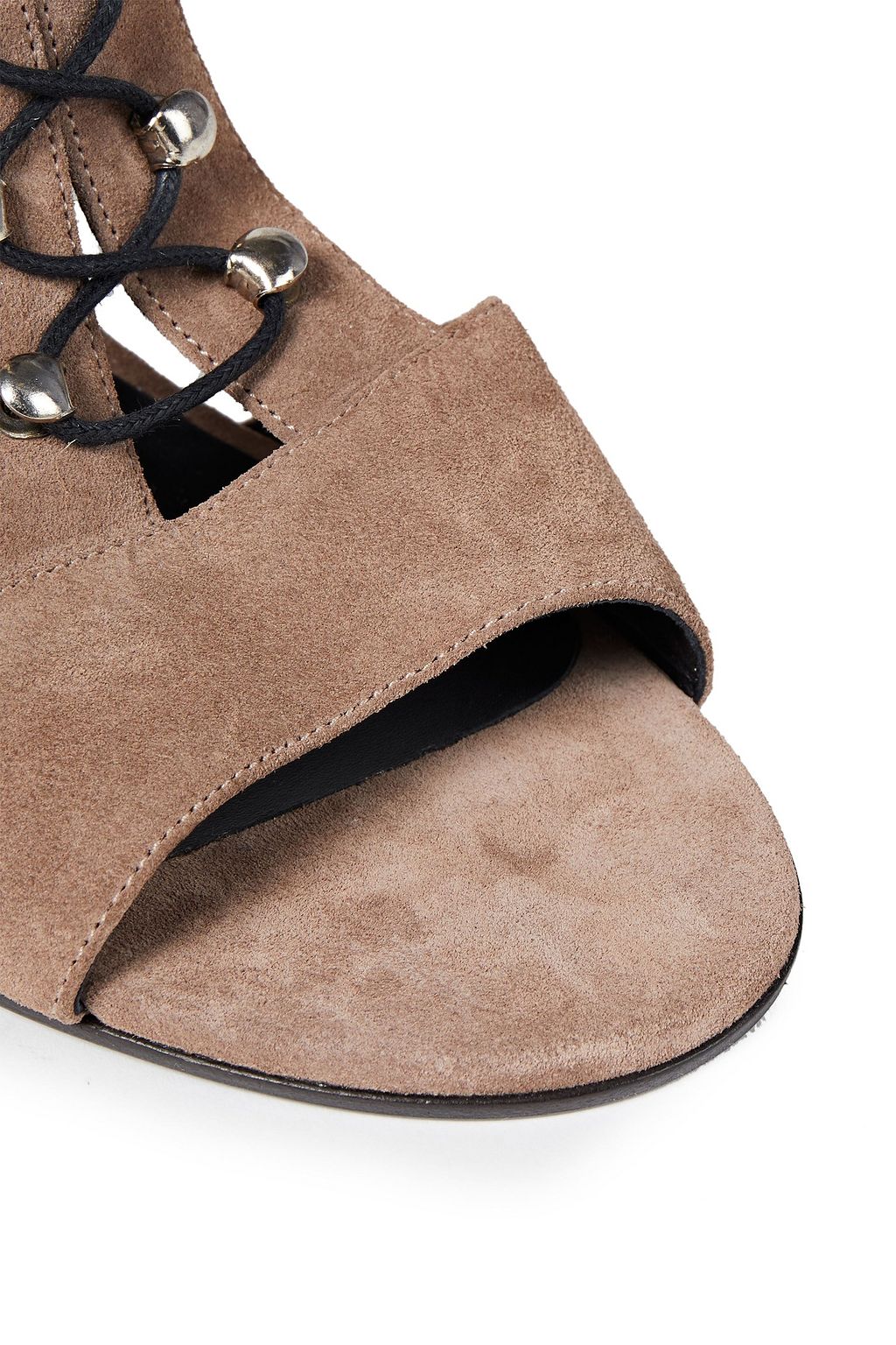 BALMAIN Lace-up suede sandals