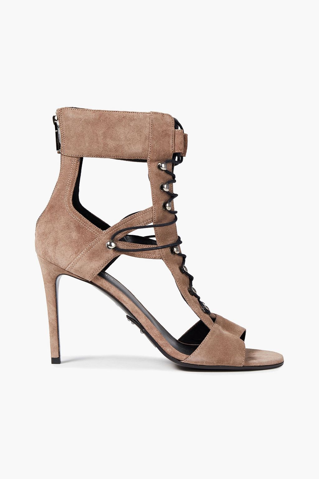 Neutral Hill cutout suede sandals | Sale up to 70% off | THE | BALMAIN | THE OUTNET