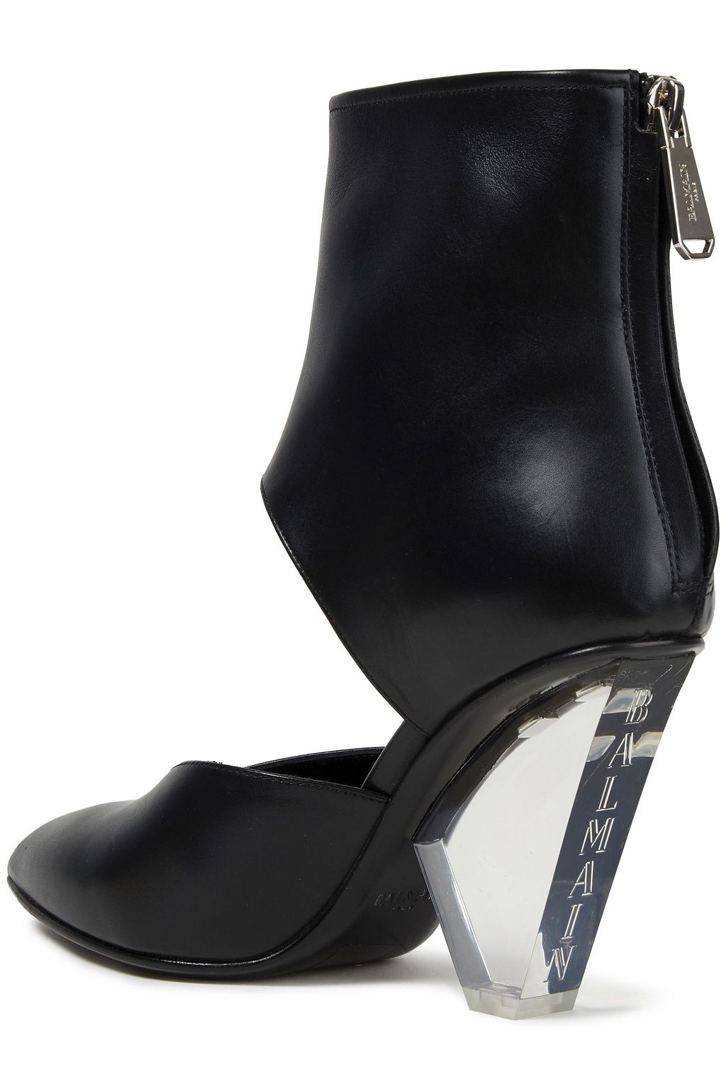 BALMAIN Cutout leather ankle boots