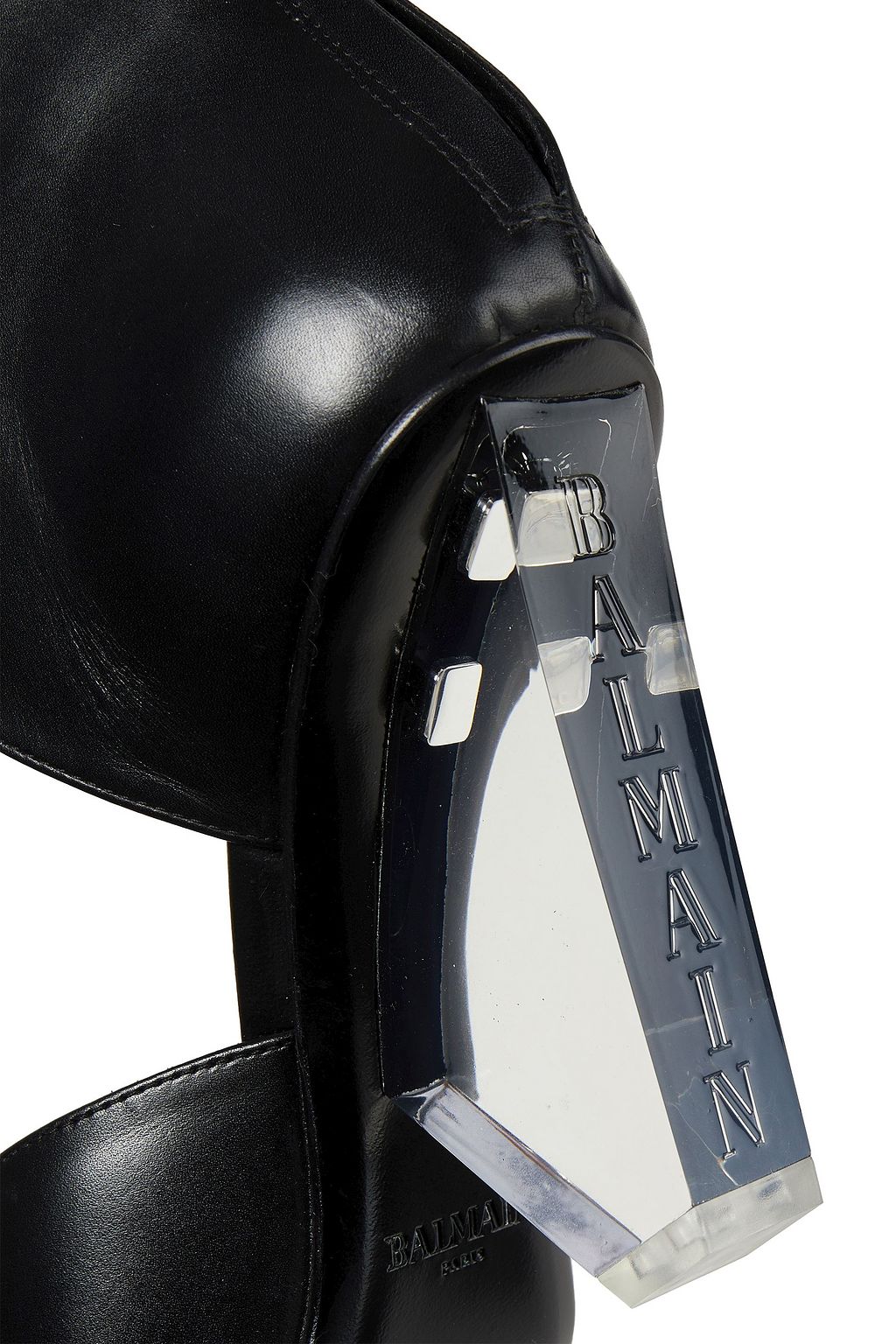 BALMAIN Cutout leather ankle boots