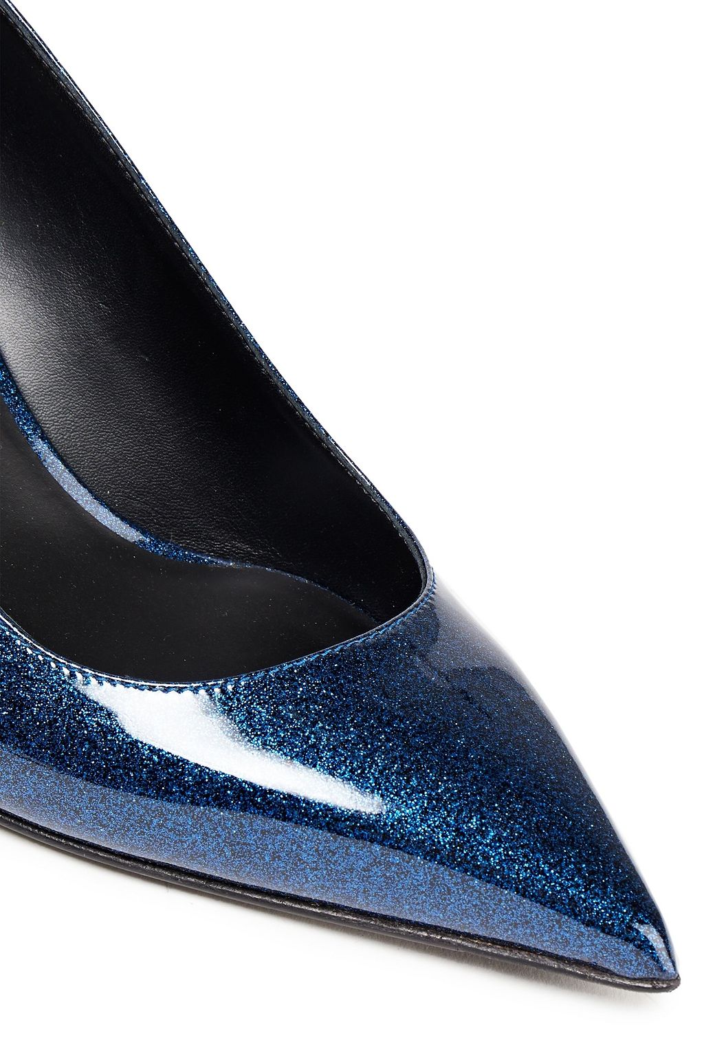 BALMAIN Glittered patent-leather pumps