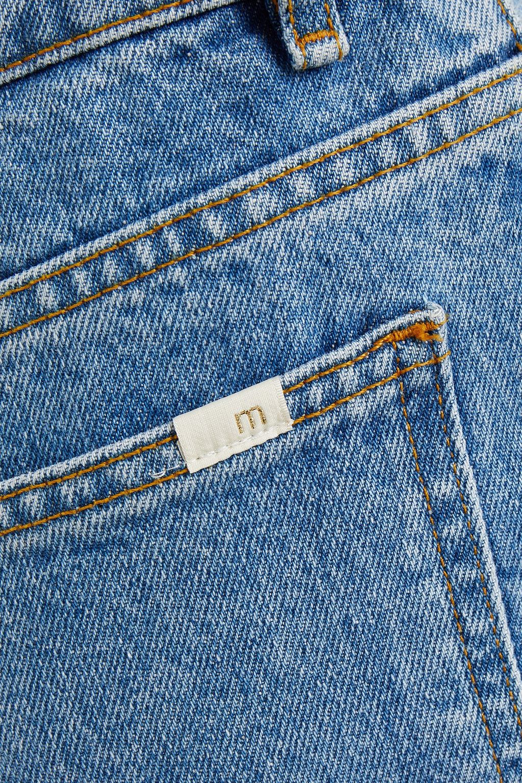 MAJE Cropped high-rise straight-leg jeans
