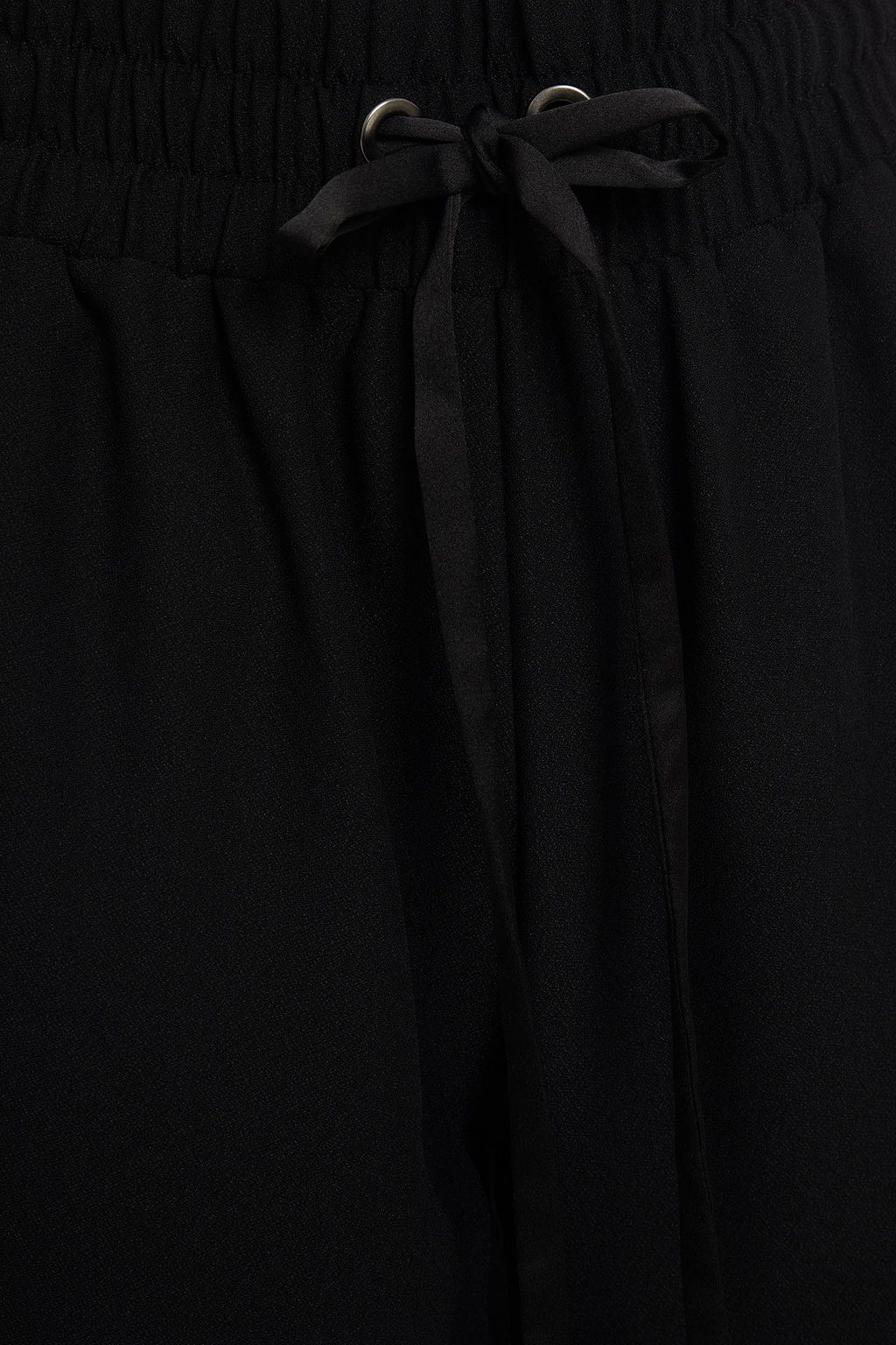 DIANE VON FURSTENBERG Lulu cropped satin-trimmed crepe straight-leg pants