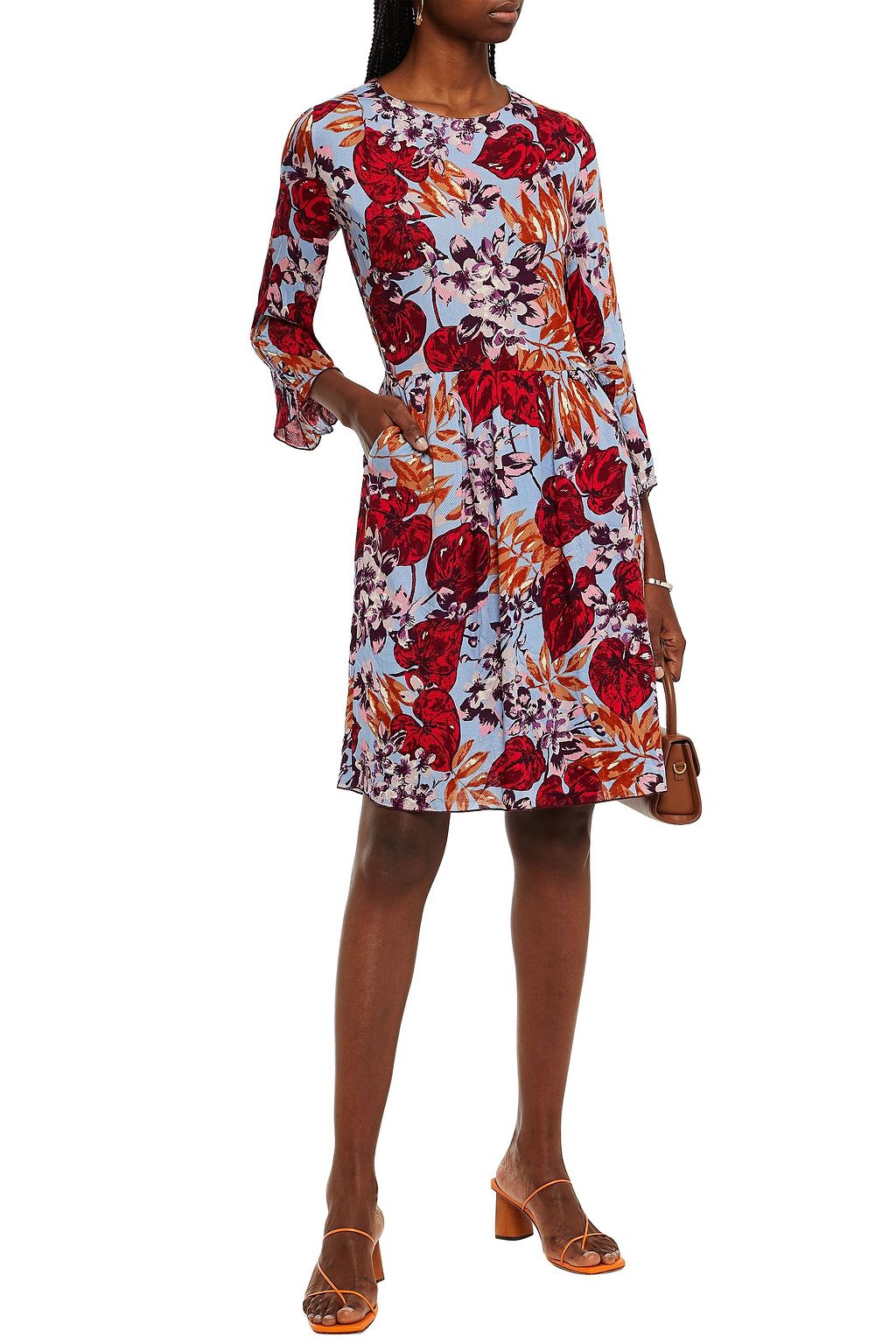HOFMANN COPENHAGEN Diane gathered floral-print jacquard dress