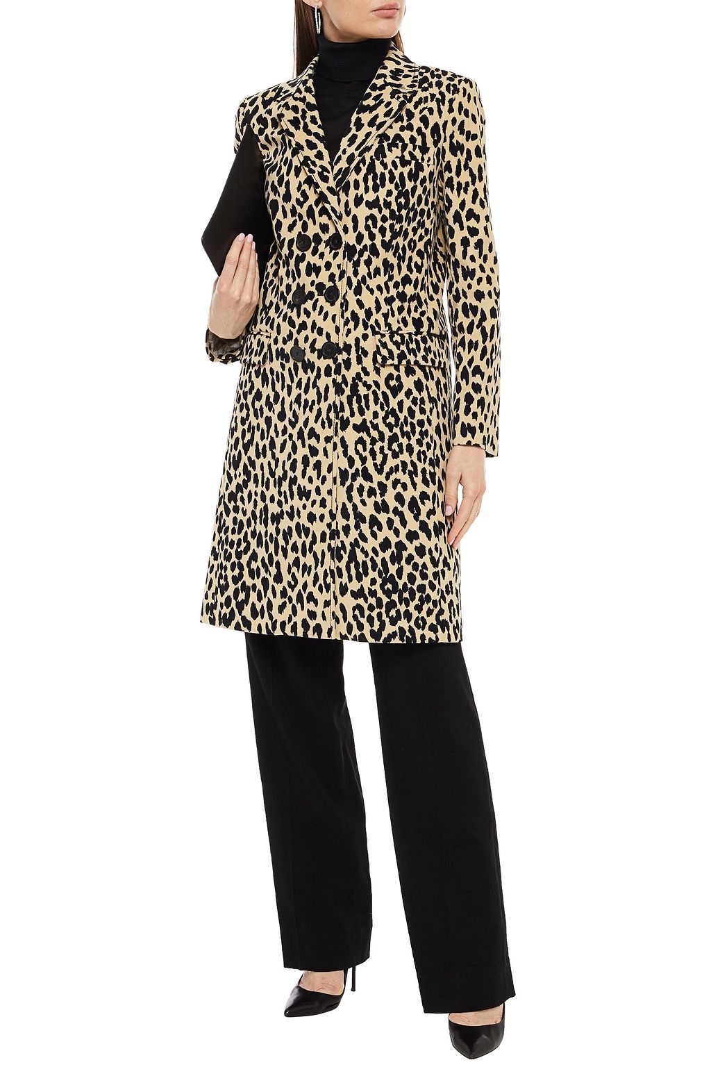 PIAZZA SEMPIONE Leopard-print stretch-cotton velvet coat
