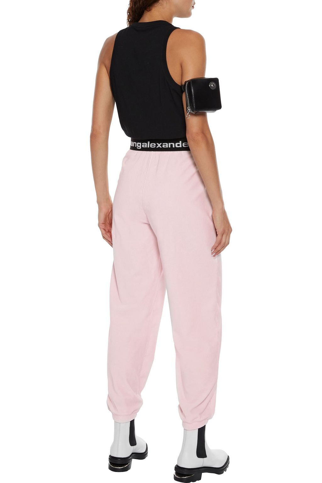 ALEXANDERWANG.T Cropped cutout cotton-jersey tank