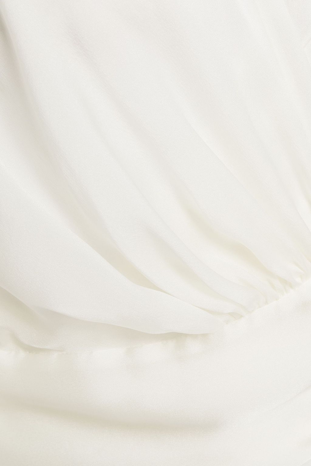 ALEXANDRE VAUTHIER Gathered draped silk-satin wrap blouse