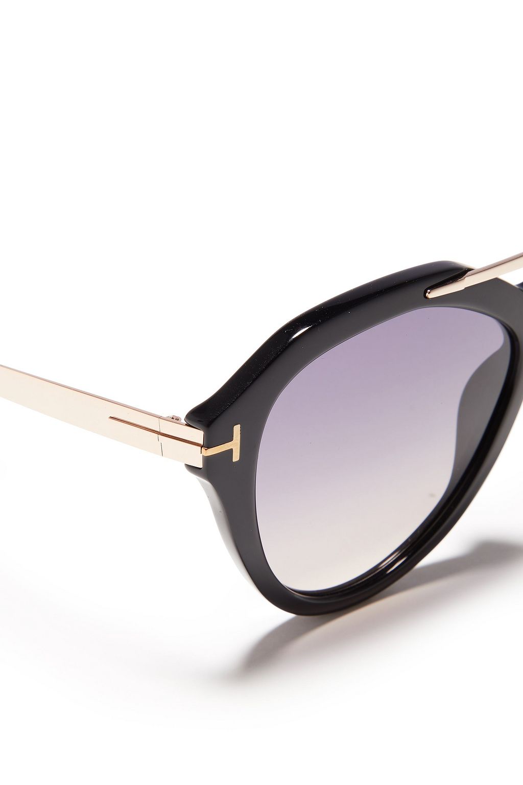 TOM FORD D-frame acetate and gold-tone sunglasses
