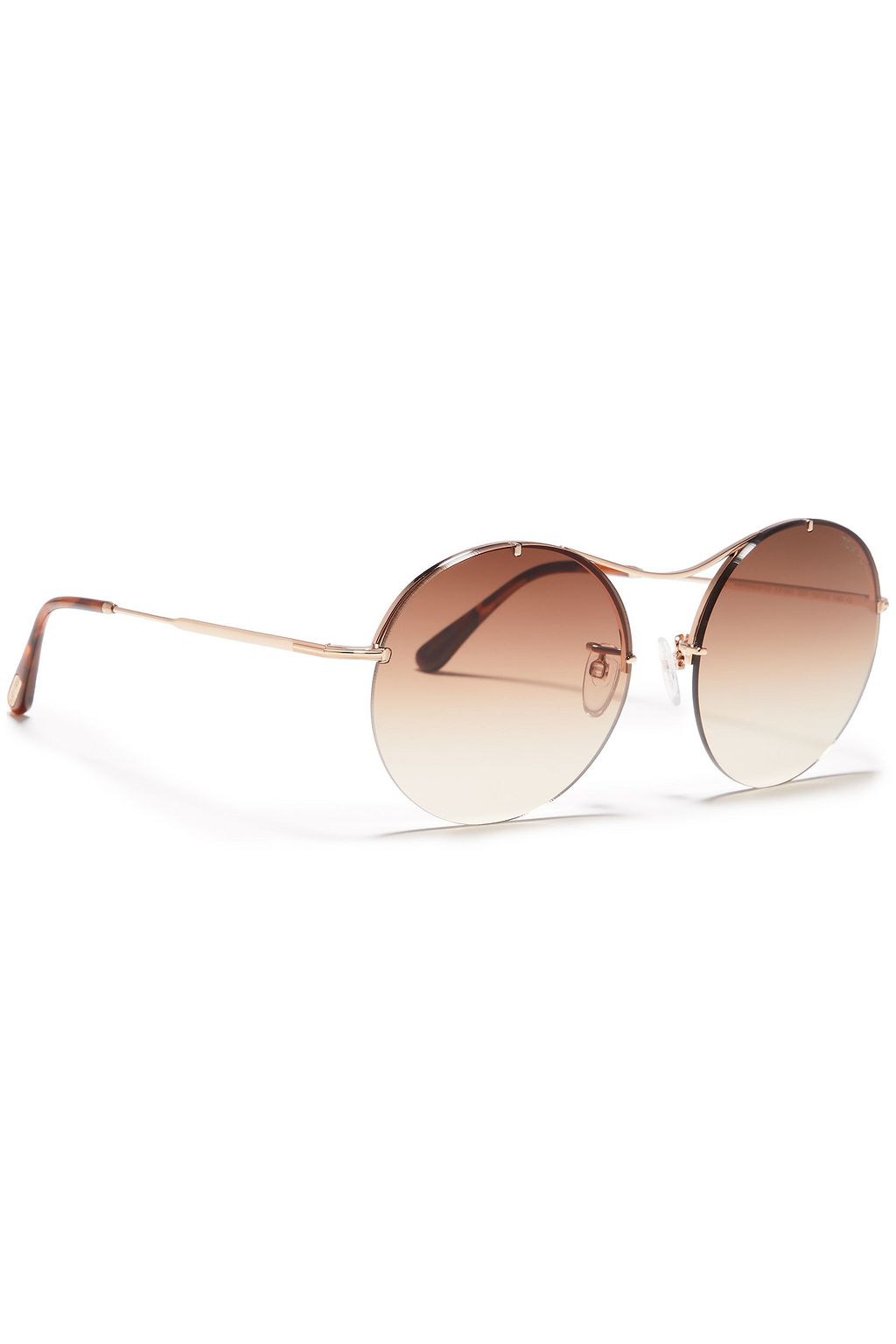 TOM FORD Round-frame gold-tone sunglasses