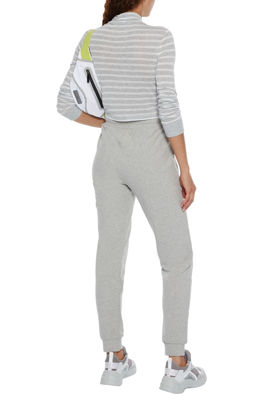 ALEXANDERWANG.T Cropped striped slub jersey turtleneck top