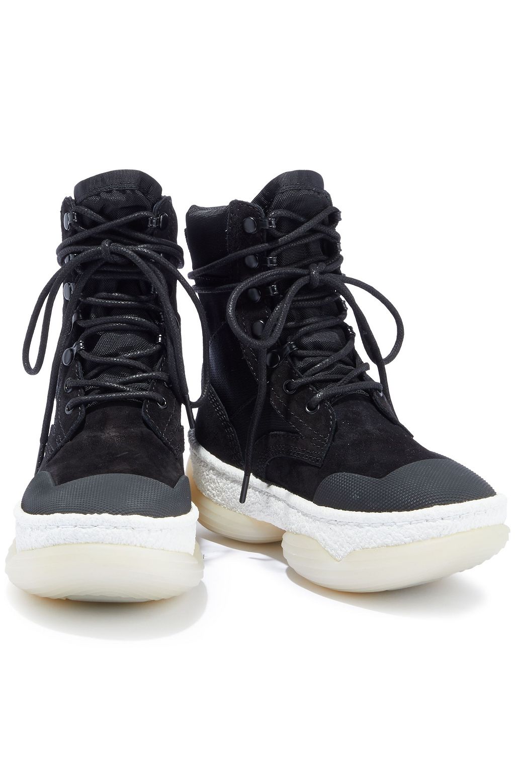 ALEXANDER WANG A1 canvas and suede platform combat boots
