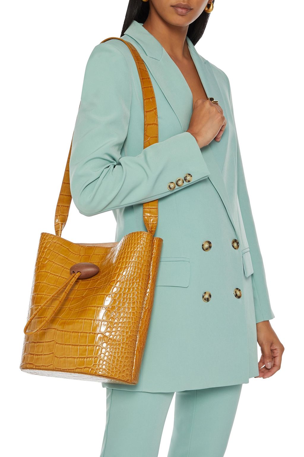 REJINA PYO Naomi croc-effect leather tote
