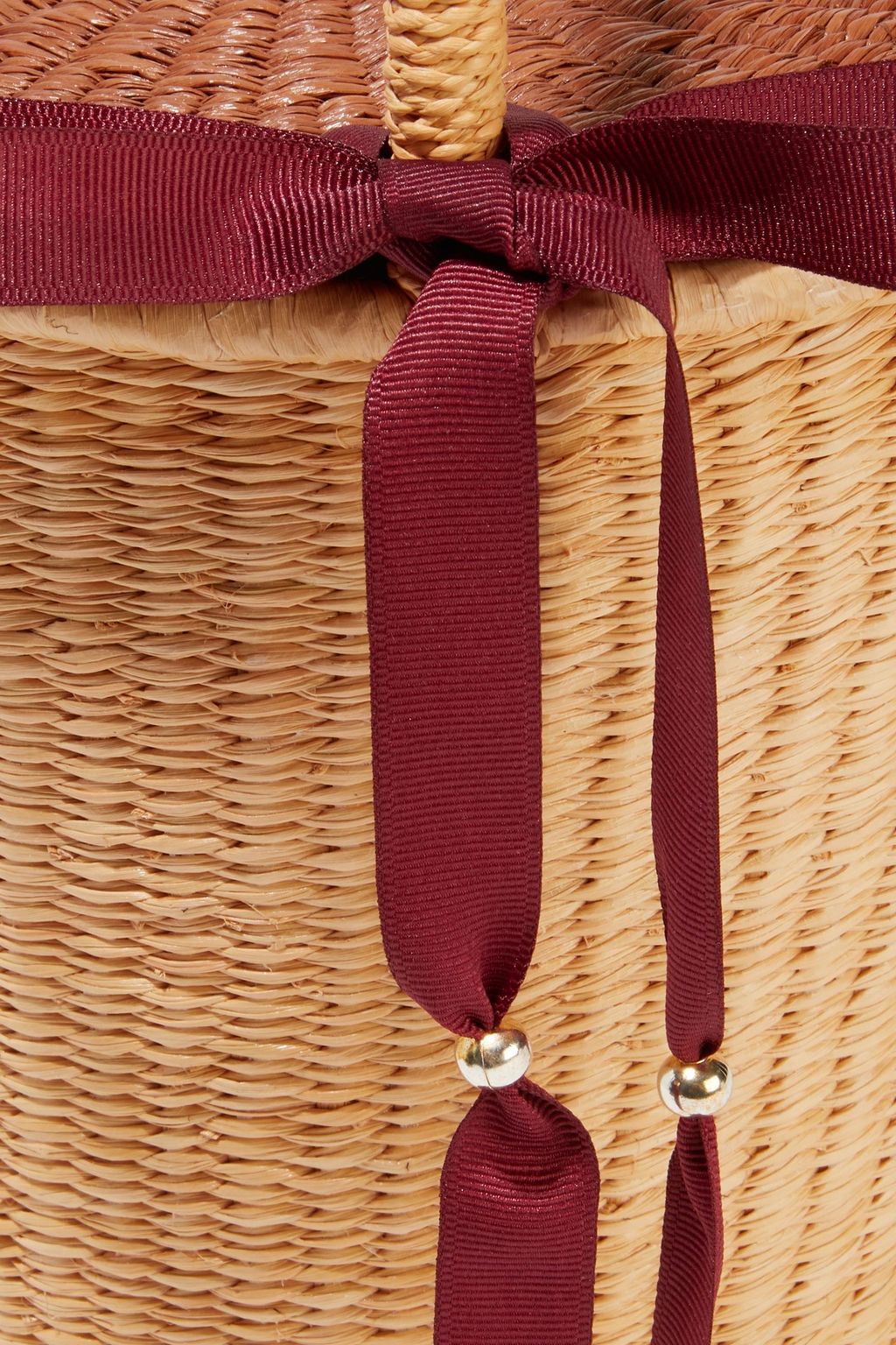 SENSI STUDIO Ribbon-detailed toquilla straw bucket bag