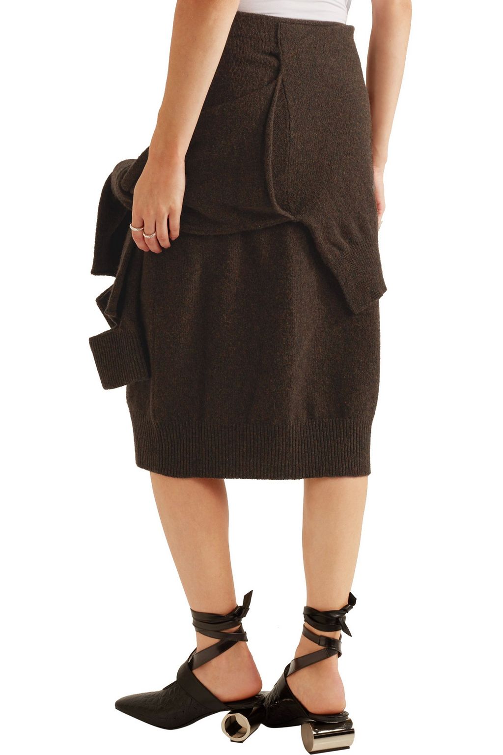 JOSEPH Tie-front wool skirt