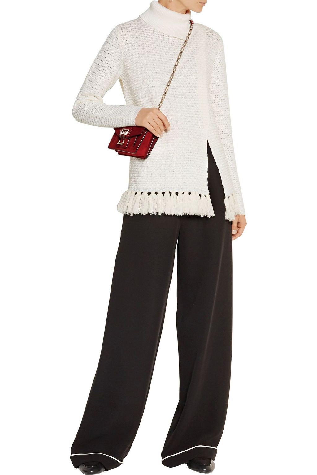 PROENZA SCHOULER Tasseled wool-blend turtleneck sweater