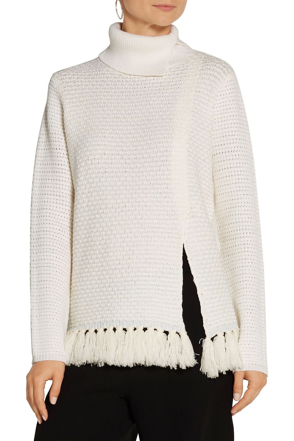 PROENZA SCHOULER Tasseled wool-blend turtleneck sweater