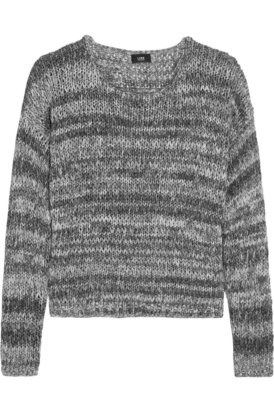 line - amelia open-knit cotton sweater - gray - s