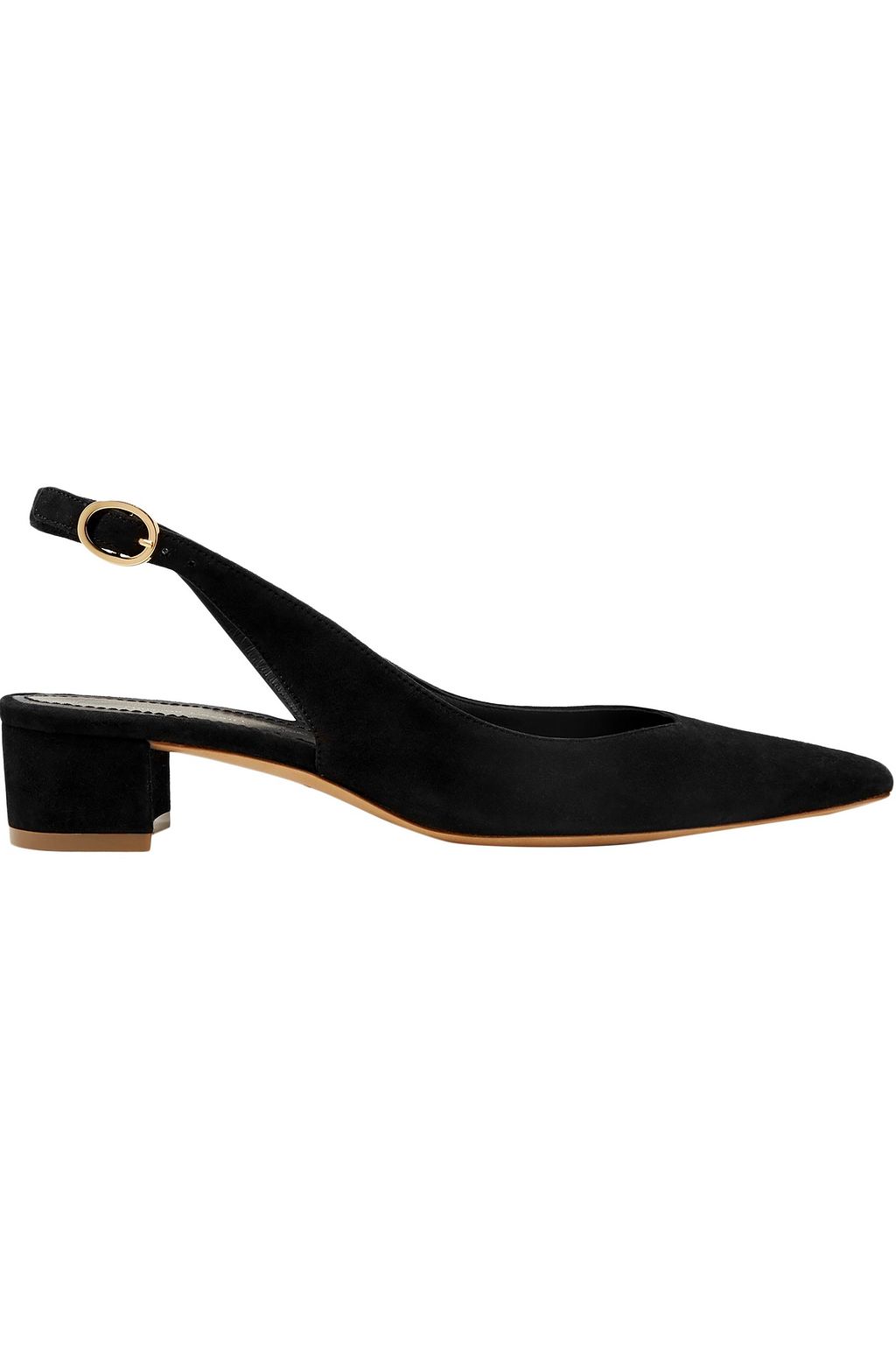 black suede slingback pumps