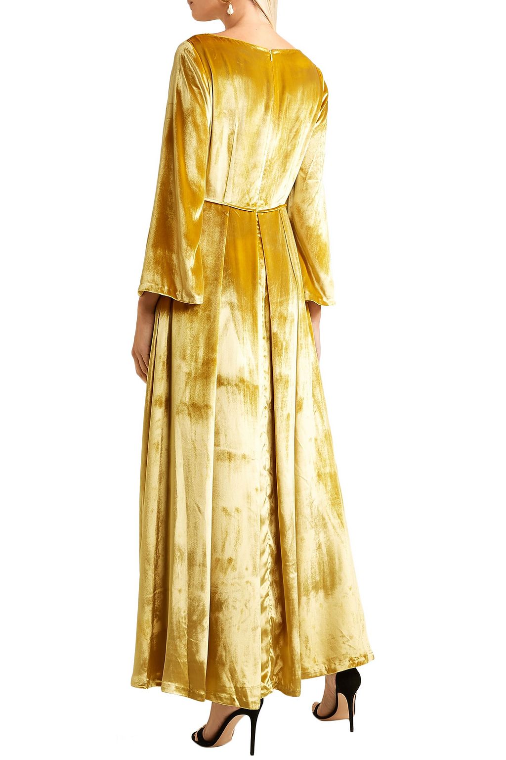 ADAM LIPPES Metallic silk-velvet maxi dress