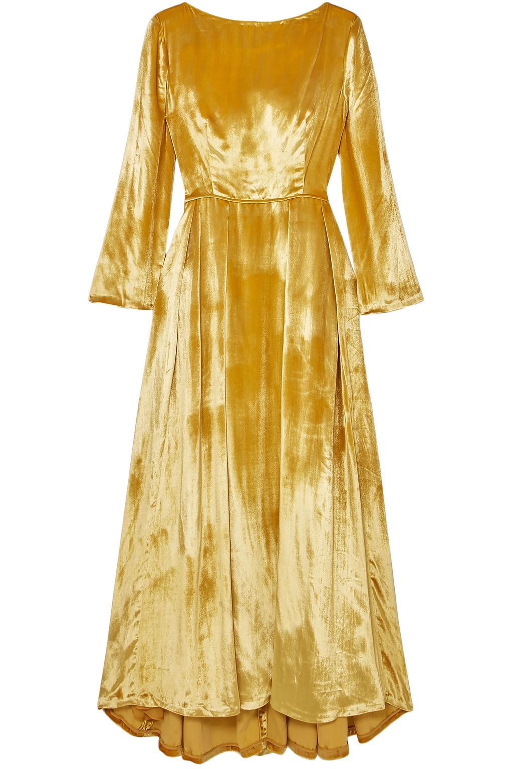 Mustard Metallic silk-velvet maxi dress | Sale up to 70% off | THE ...