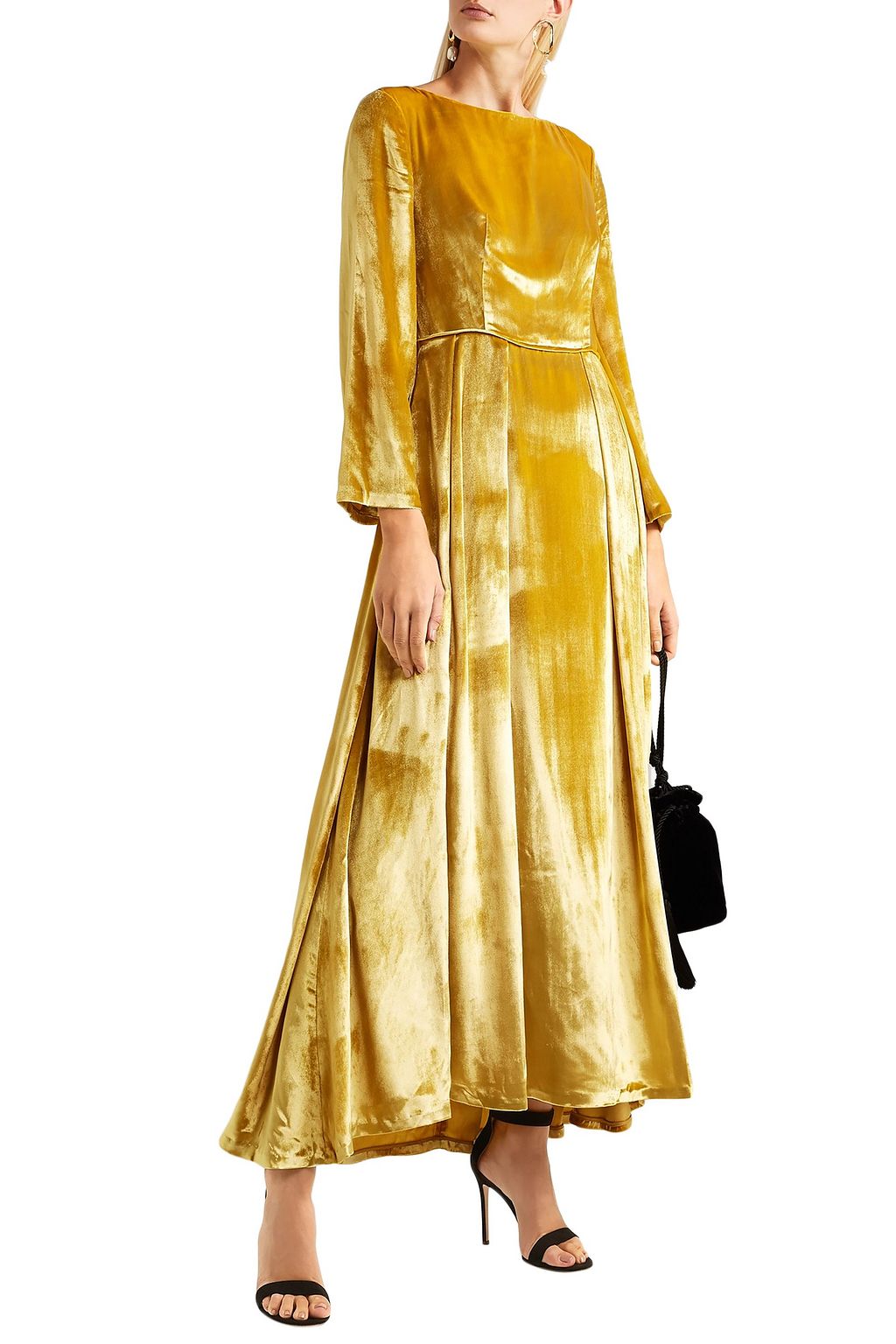 ADAM LIPPES Metallic silk-velvet maxi dress