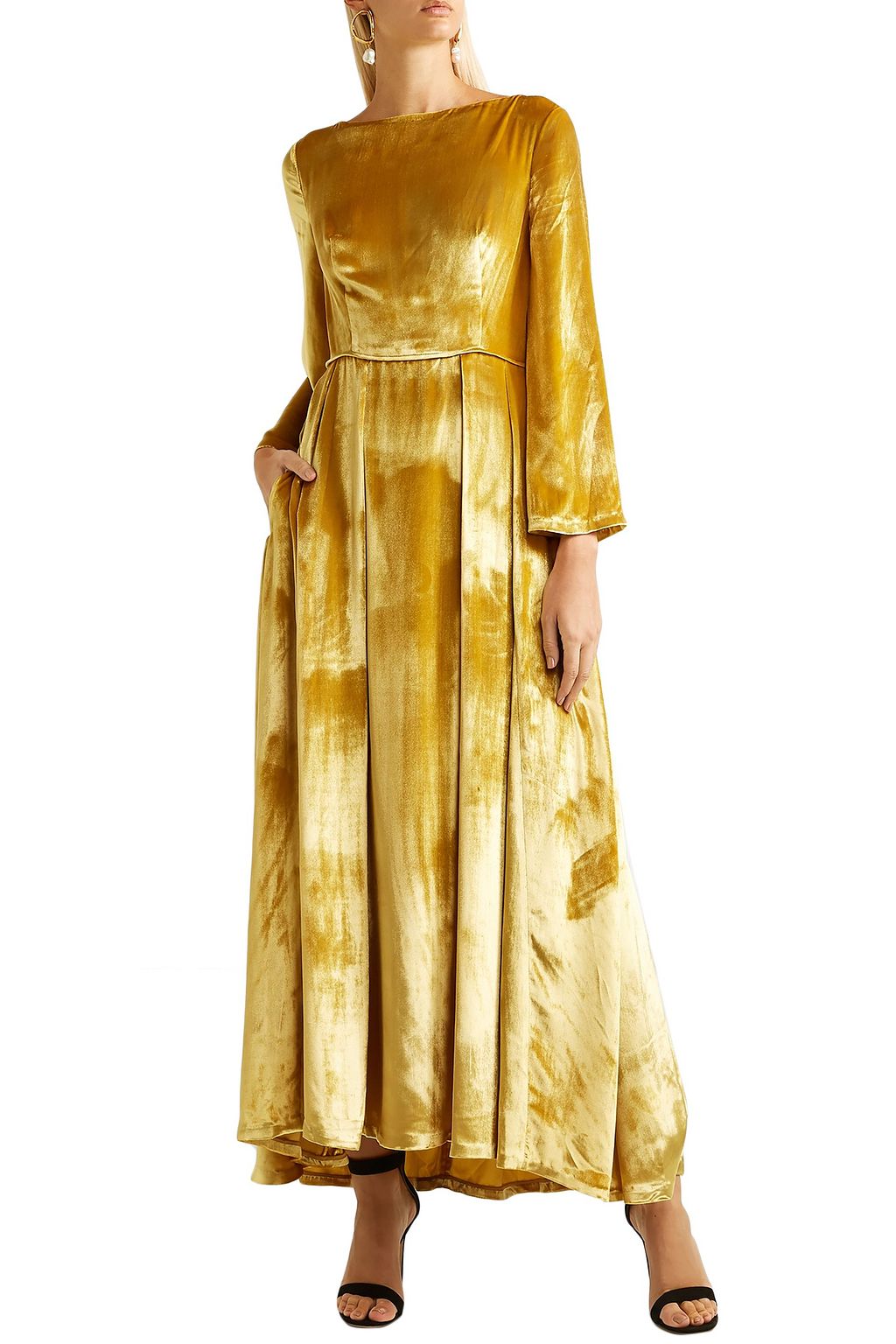 ADAM LIPPES Metallic silk-velvet maxi dress