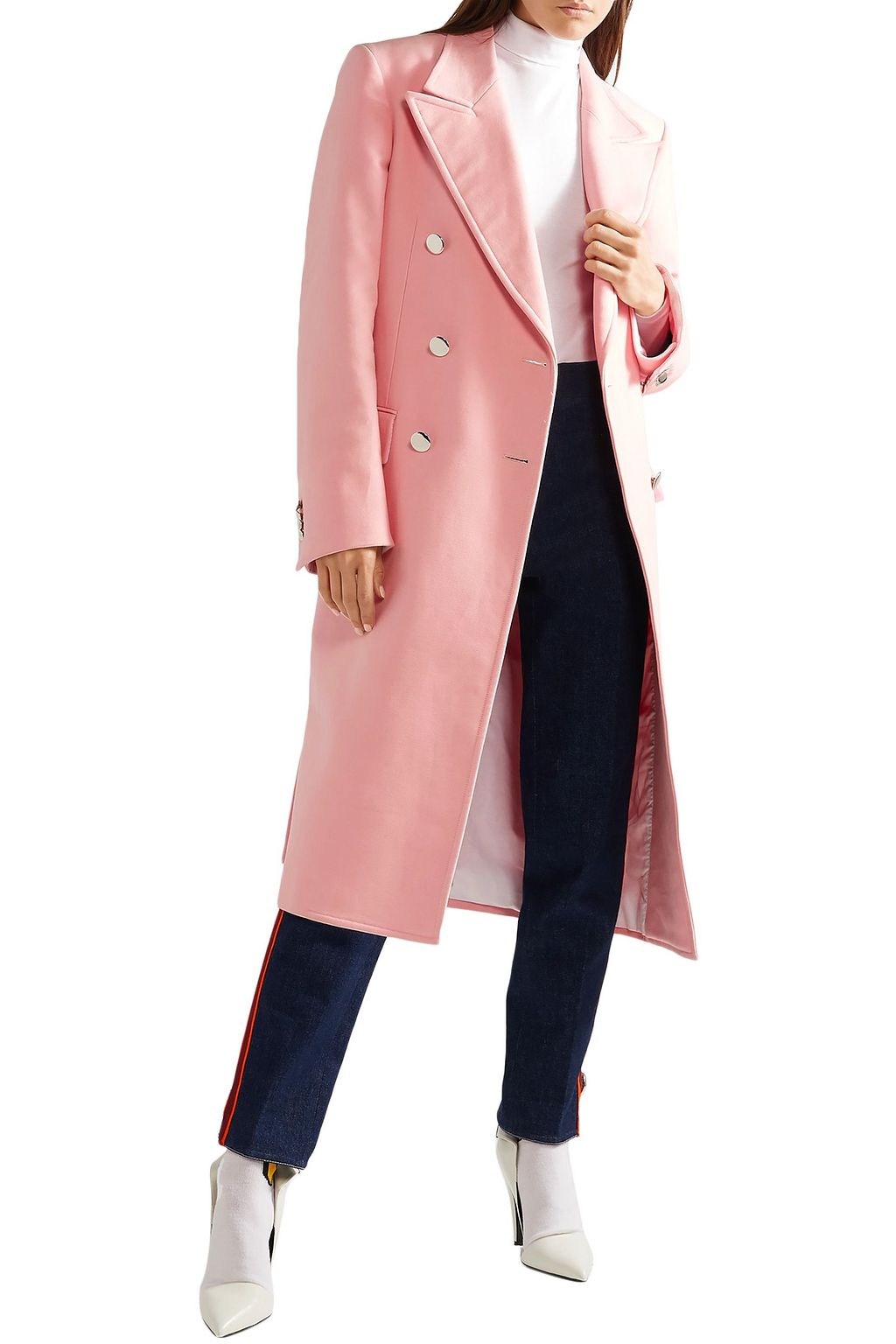 CALVIN KLEIN 205W39NYC Double-breasted brushed cotton-twill coat