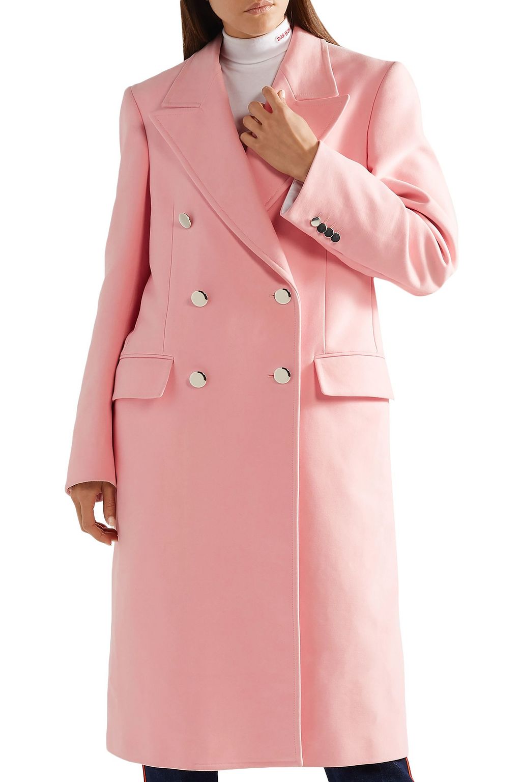 CALVIN KLEIN 205W39NYC Double-breasted brushed cotton-twill coat