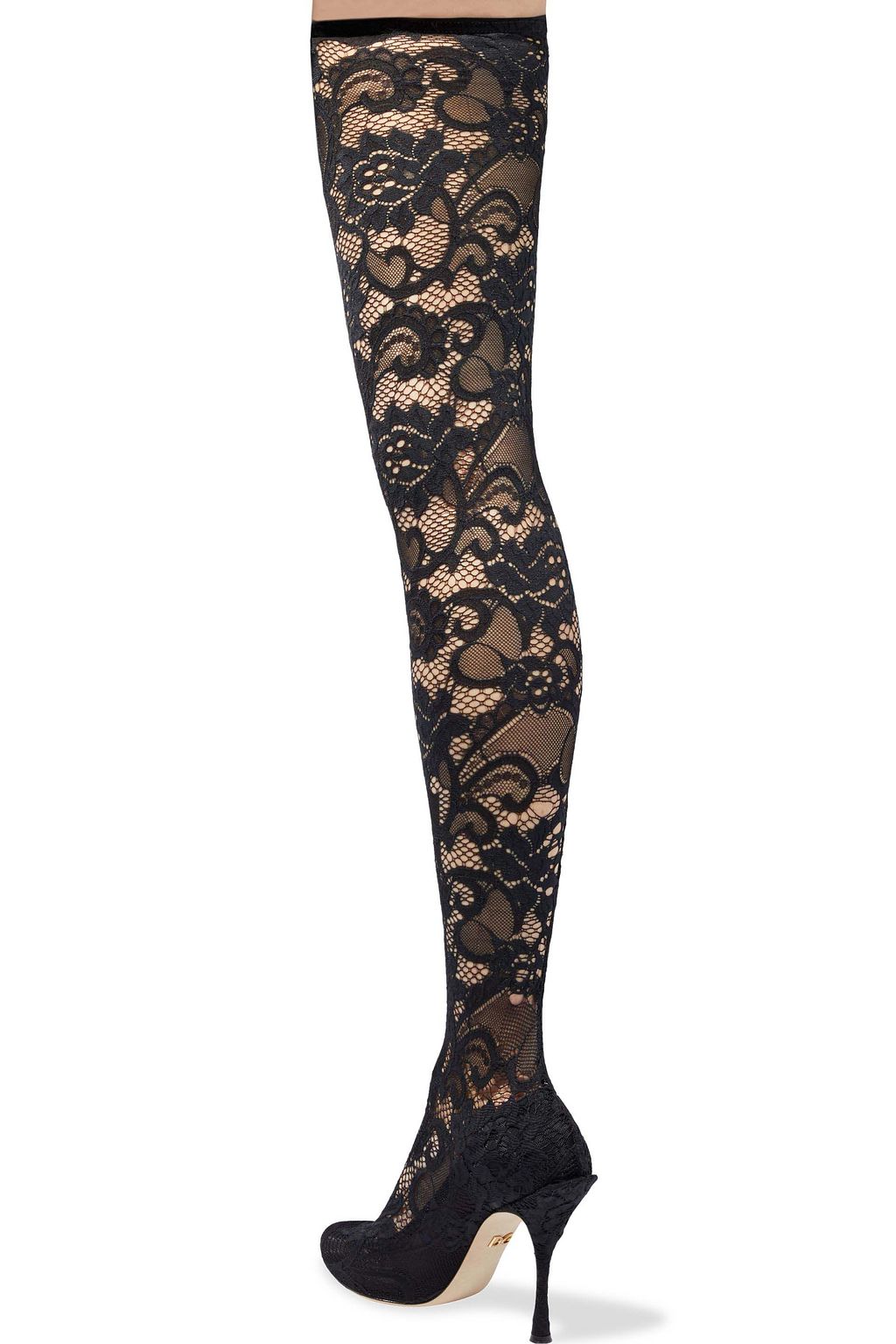 DOLCE&GABBANA Bette stretch-lace thigh boots