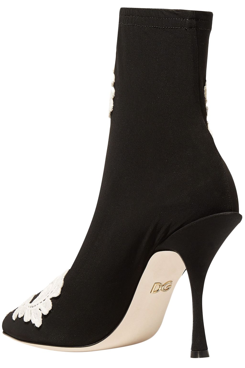 DOLCE&GABBANA Appliquéd stretch-knit sock boots