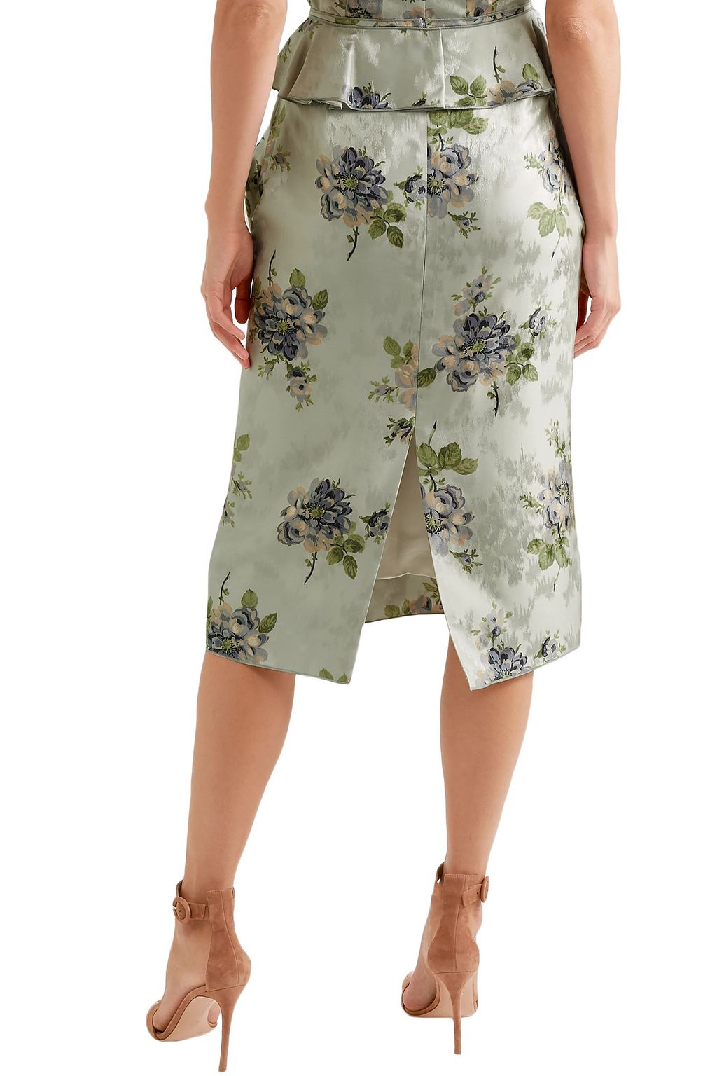 BROCK COLLECTION Sylvi ruffled floral-print silk-jacquard midi skirt